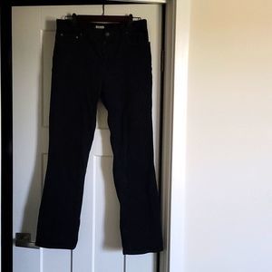 Black corduroy pants waist slant pockets